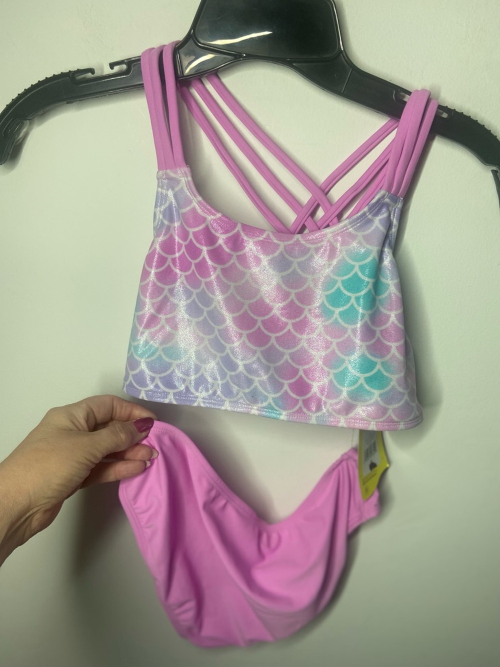 Girls' Mermaid Scale Two-Piece Swim Set - Pink & Aqua